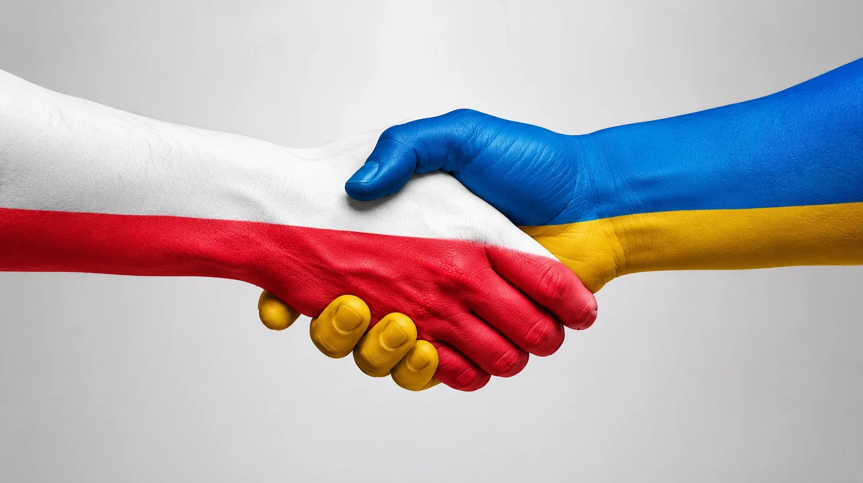 Символ примирення України з Польщею: рукостискання в кольорах прапорів